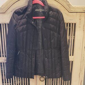 Kenneth Cole Reaction Black Down Fitted Puffer Jacket